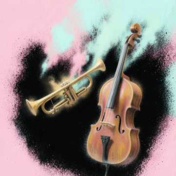 Обложка трека Suno V6 в жанре lo-fi jazz: труба и контрабас